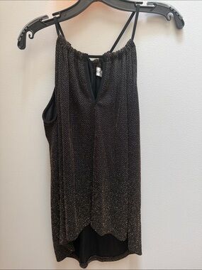 Veronica M Metallic Black Halter Camisole